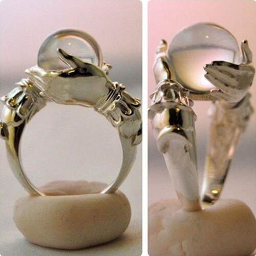 New creative retro lucky crystal bead ring punk style hip ho