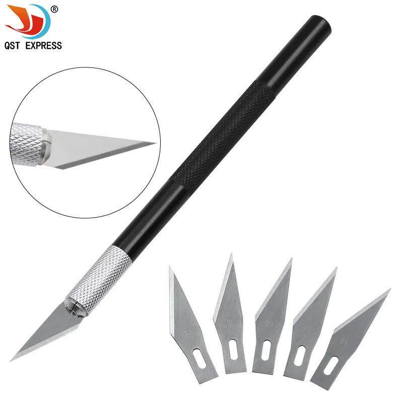 1 Set Precision Hobby Knife Metal Handle With Blades For Art