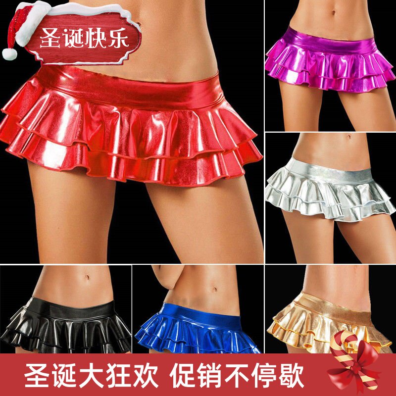 Sexy low waisted large swing mini skirt 性感低腰大摆超短裙女