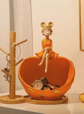 入户门轻奢置物架玄关钥匙收纳摆件客厅装饰托盘收纳盒门口进门