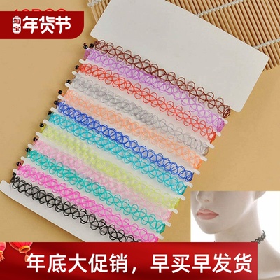12pcs/lot Hot Sell Vintage Hippy Stretch Tattoo Choker Neckl