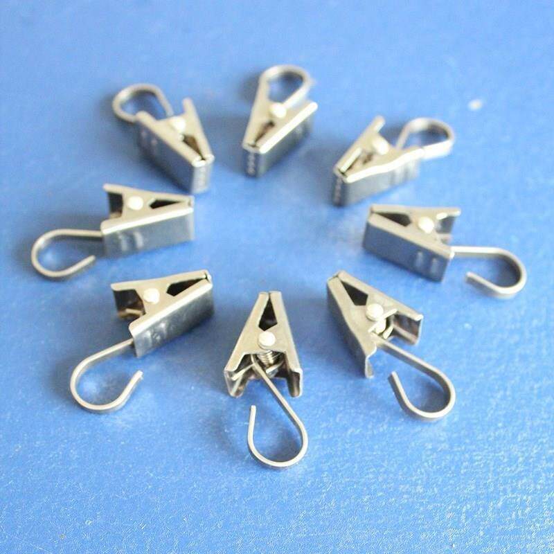 cloth curtains, iron clips, steel clips, use of hooks