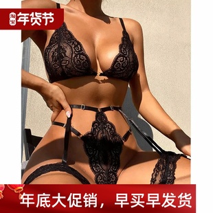 lace neck underwear Solid set纯色吊带蕾丝V领内衣套装 color