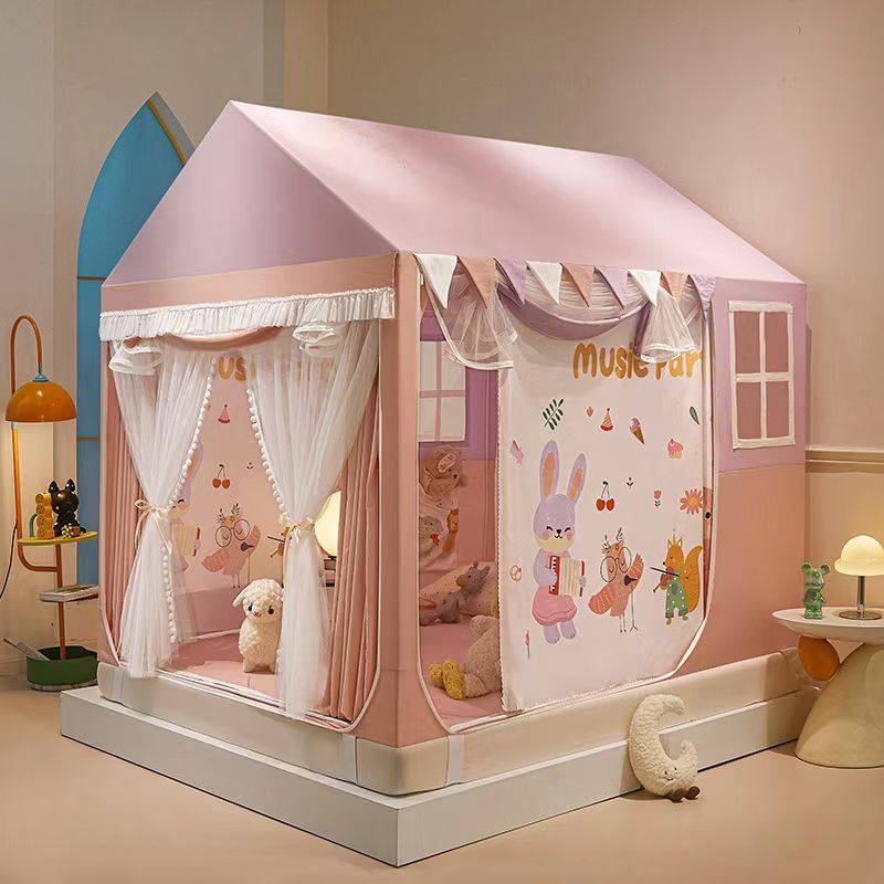 A类儿童城堡蚊帐房屋款遮光床帘可拆卸全底防摔3开门小房子床帘幔,床上用品,蚊帐,淘宝优惠券,粉丝福利购,淘宝优惠卷
