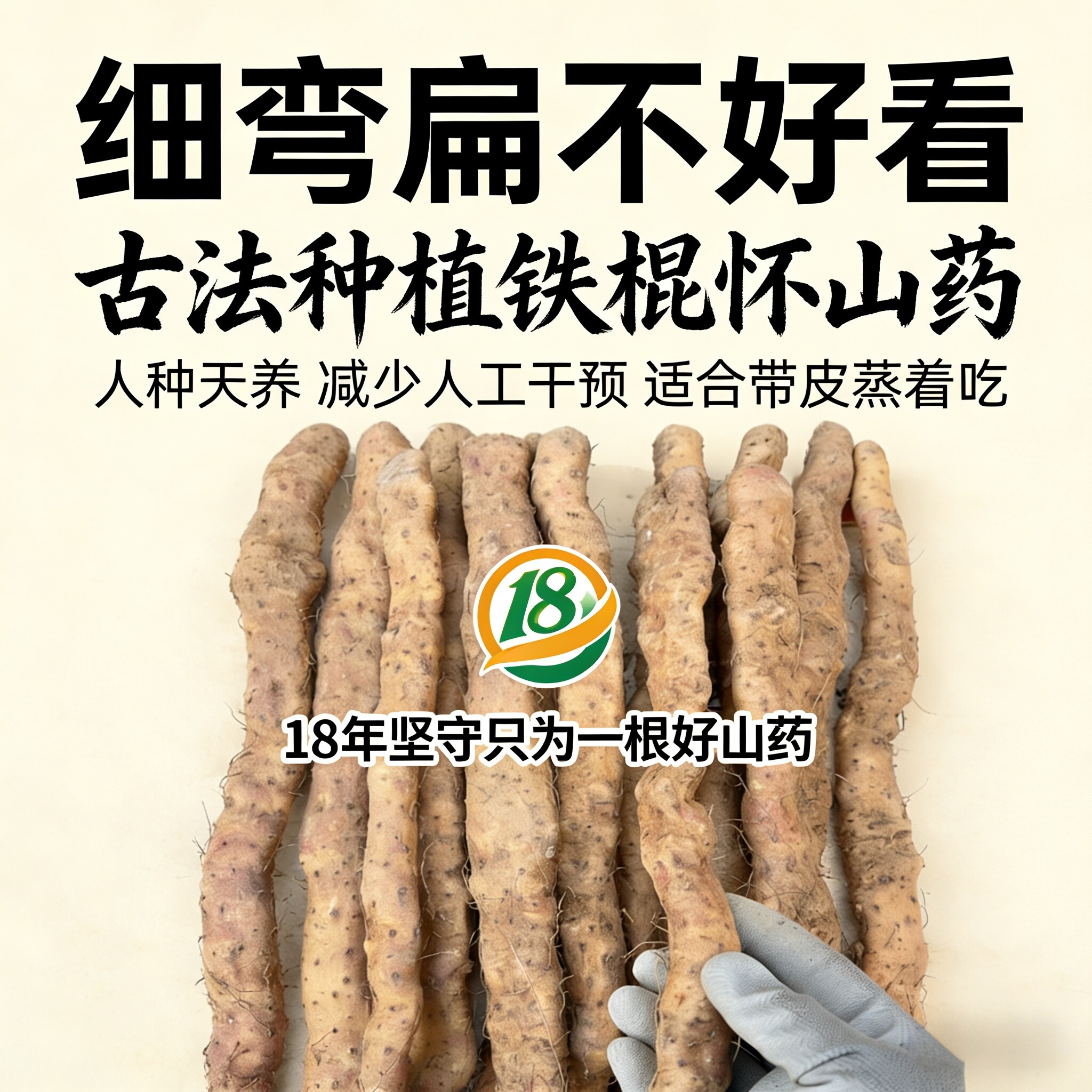 弯曲扁丑怀山药焦作温县垆土地铁棍山药净重5斤自然生长药食同源