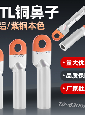 铜铝线鼻子过渡连接头国标DTL-25/35/50/70/240平方线耳接线端子
