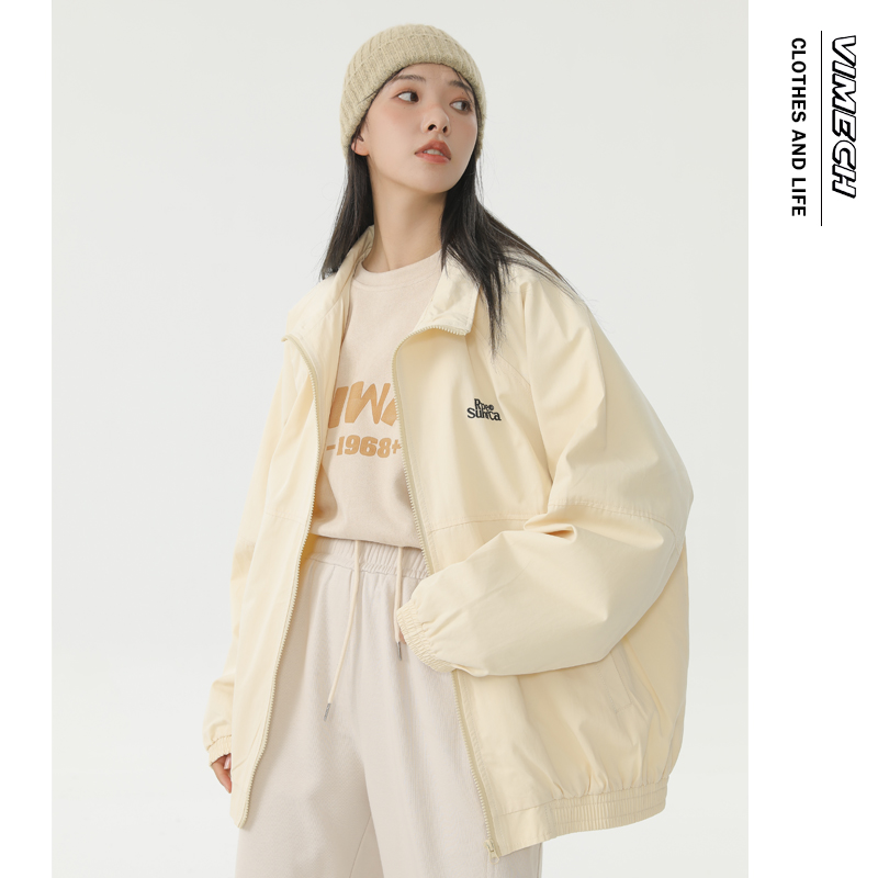 viemch美式复古短款夹克外套