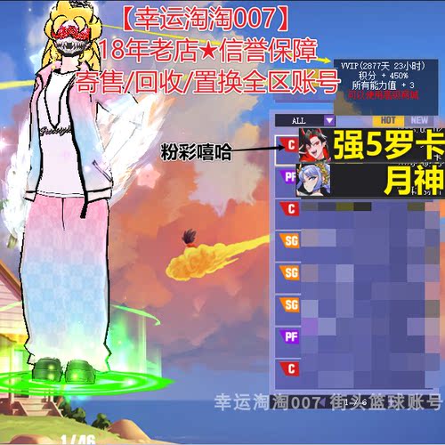 t794街头篮球四区毕业中手帽罗卡c 高配 嘻哈套/月神pf