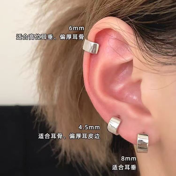 2025新款素环耳圈耳骨环防过敏耳环耳圈边缘扣原创小耳钉耳饰