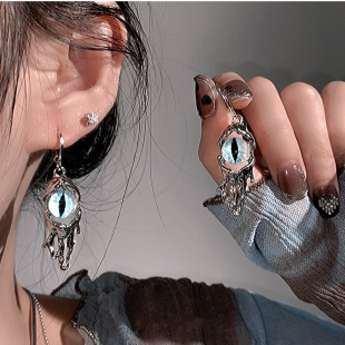 不被定义!yyds恶魔之眼耳环小众设计感高级耳钉女独特废土风耳饰