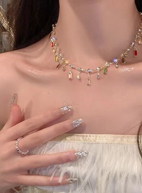 夏日特调~精致流苏项链女轻奢小众设计感高级感气质锁骨链颈链潮