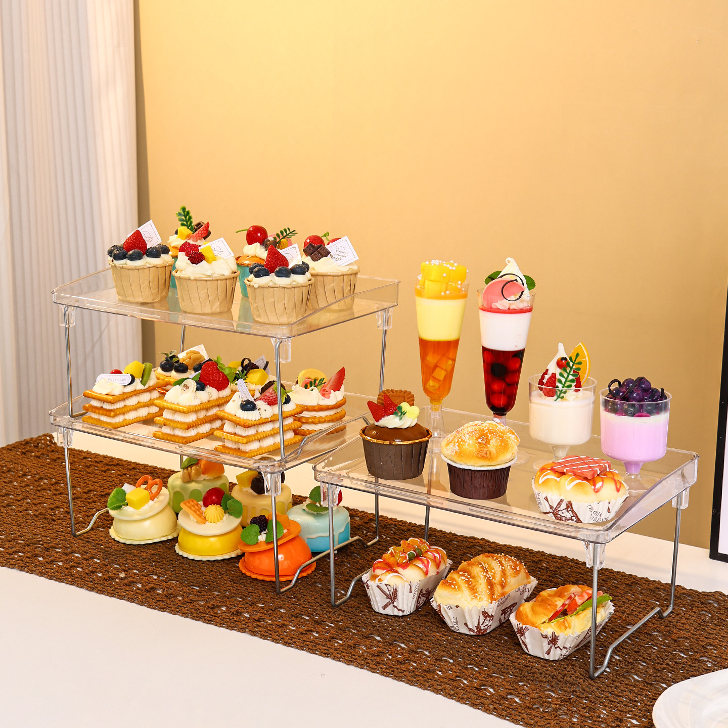 甜品台展示架装饰摆件生日蛋糕托盘点心架零食摆盘茶歇下午茶摆台,收纳整理,桌面收纳盒,淘宝优惠券,粉丝福利购,淘宝优惠卷