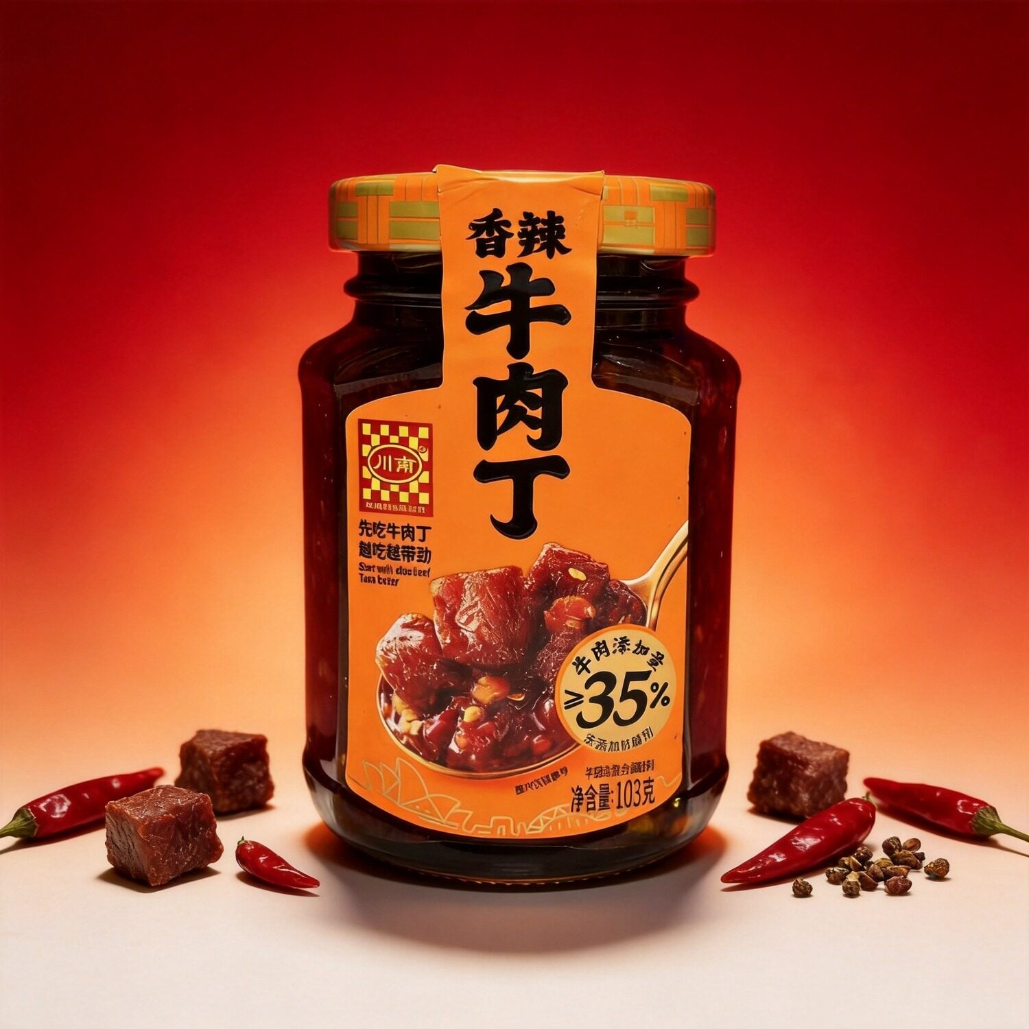 川南香辣牛肉丁103克大块牛肉牛肉含量35下饭拌饭调料临期特价