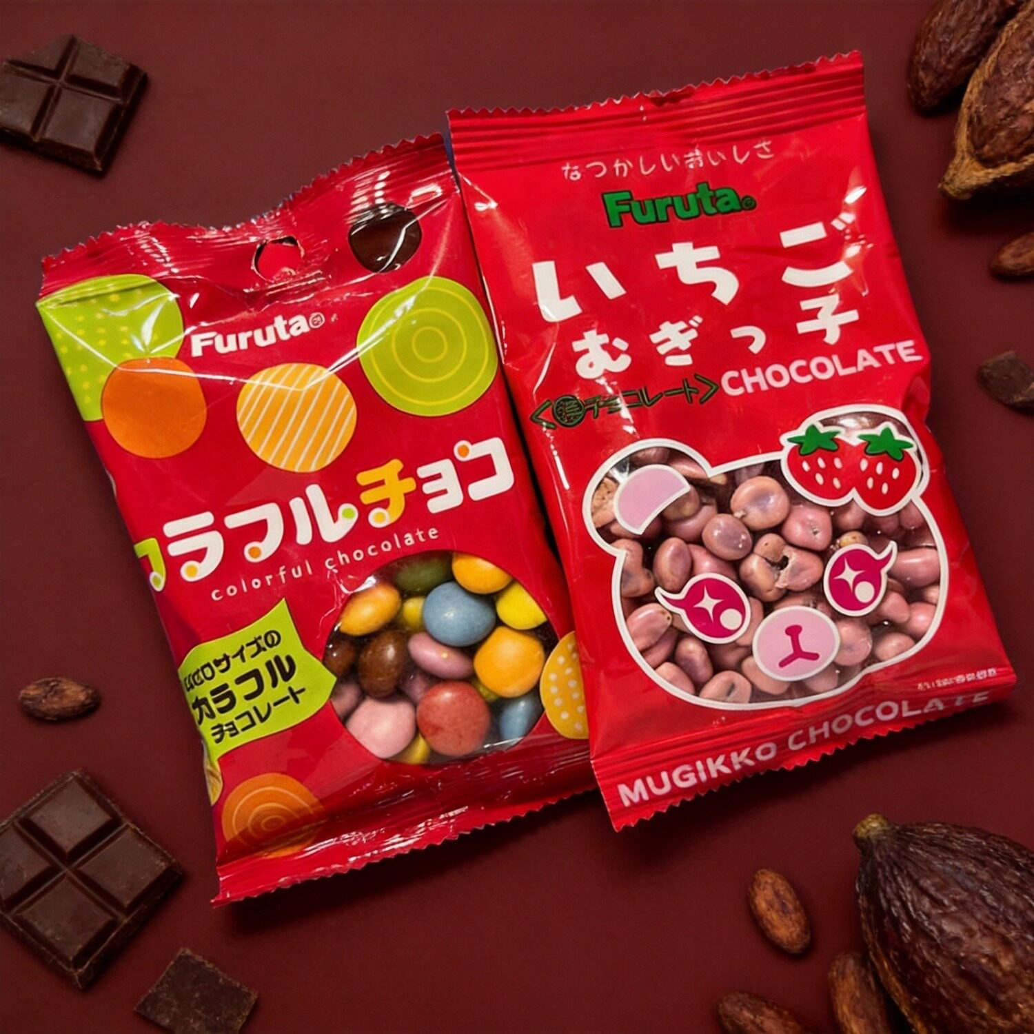 日本进口Furuta富璐达巧克力豆糖果临期特价糖果休闲零食