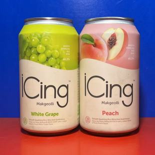 韩国进口iCing玛克丽米酒青葡萄味水蜜桃味350毫升朋友聚临期特价