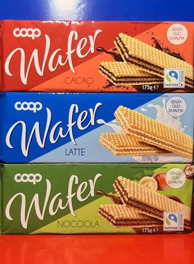 意大利进口COOP库溥可可酱牛奶酱榛子酱威化饼干175克临期特价