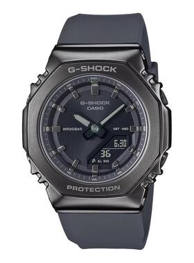 代购G-SHOCK男女腕表计时夜光闹钟世界时黑色树脂带防水金属壳