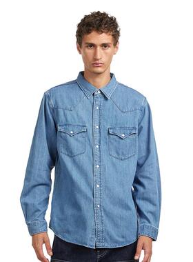 代购Edwin男士衬衫耐用透气牛仔长袖休闲日常衬衣爆款西部