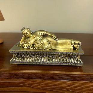 黄铜释迦摩牟尼佛像卧佛睡佛摆件如来佛祖佛陀家居摆设o