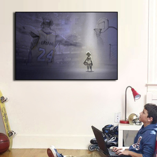 科比挂画黑曼巴篮球培训中心体育馆装 饰画男孩卧室kobe海报壁画