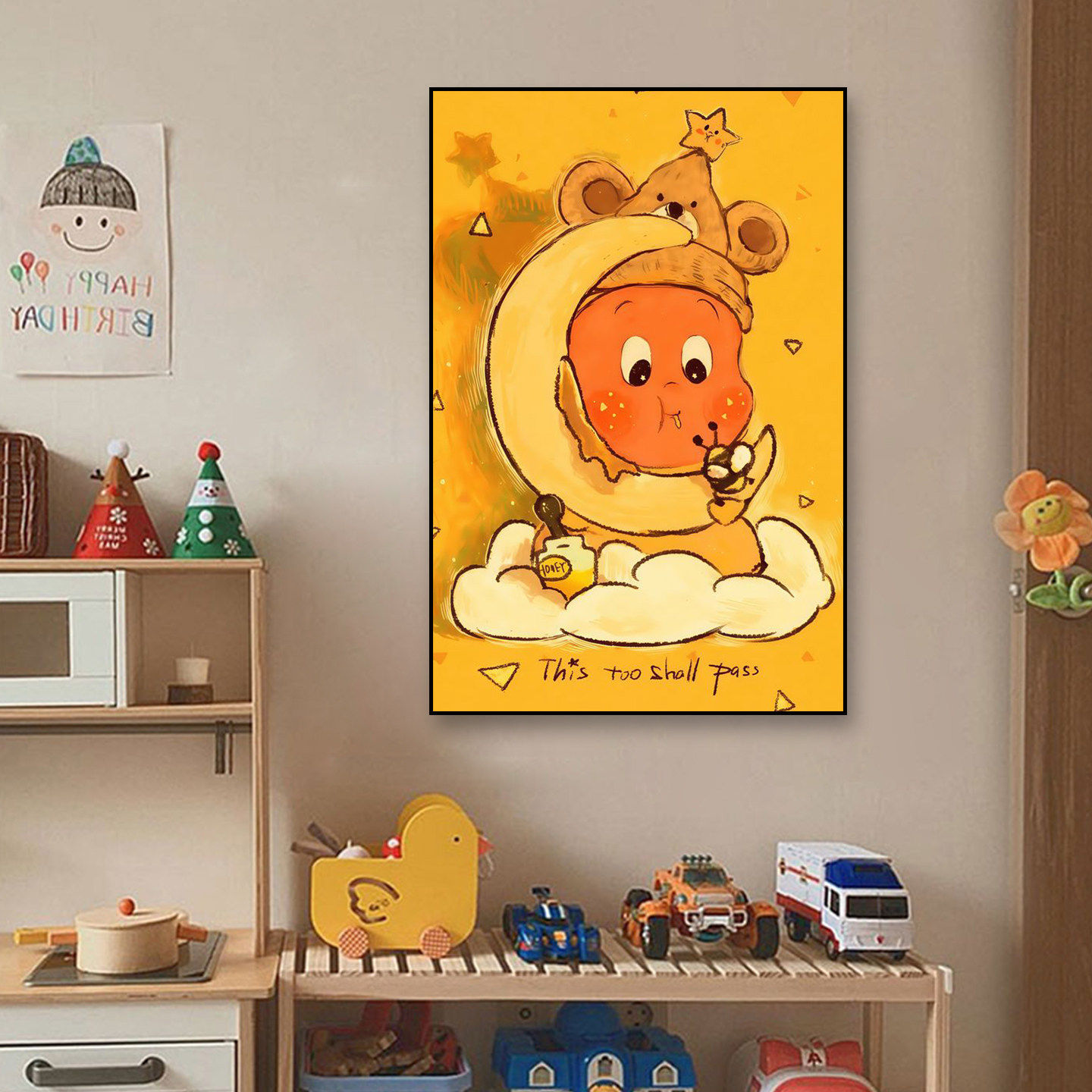 潮流卡通星星人装饰画客厅儿童房主题酒店挂画妇艺术布置墙面壁画