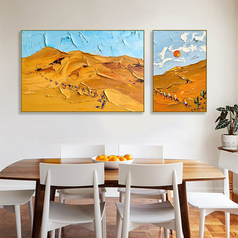 沙漠骆驼装饰画新疆民族风情客厅沙发背景墙挂画酒店民宿卧室壁画,家居饰品,现代装饰画,淘宝优惠券,粉丝福利购,淘宝优惠卷