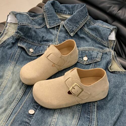 全包懒人厚底勃肯鞋子女森系百搭2025年春夏季新款休闲平底单鞋女