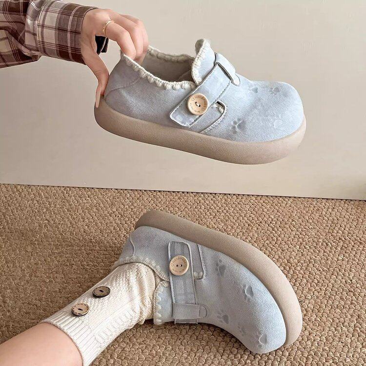 爆款可爱爪爪全包勃肯鞋女2026春秋新款学生厚底一脚蹬软底休闲鞋