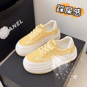 厚底小白鞋 学生百搭运动板鞋 女2025新款 爆款 女鞋 34码 夏季 透气网鞋