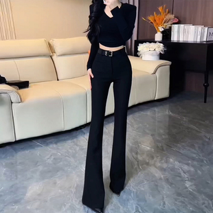 裤 弹力喇叭裤 女秋季 高腰显瘦显腿长窄版 2025新款 时髦气质微喇西装