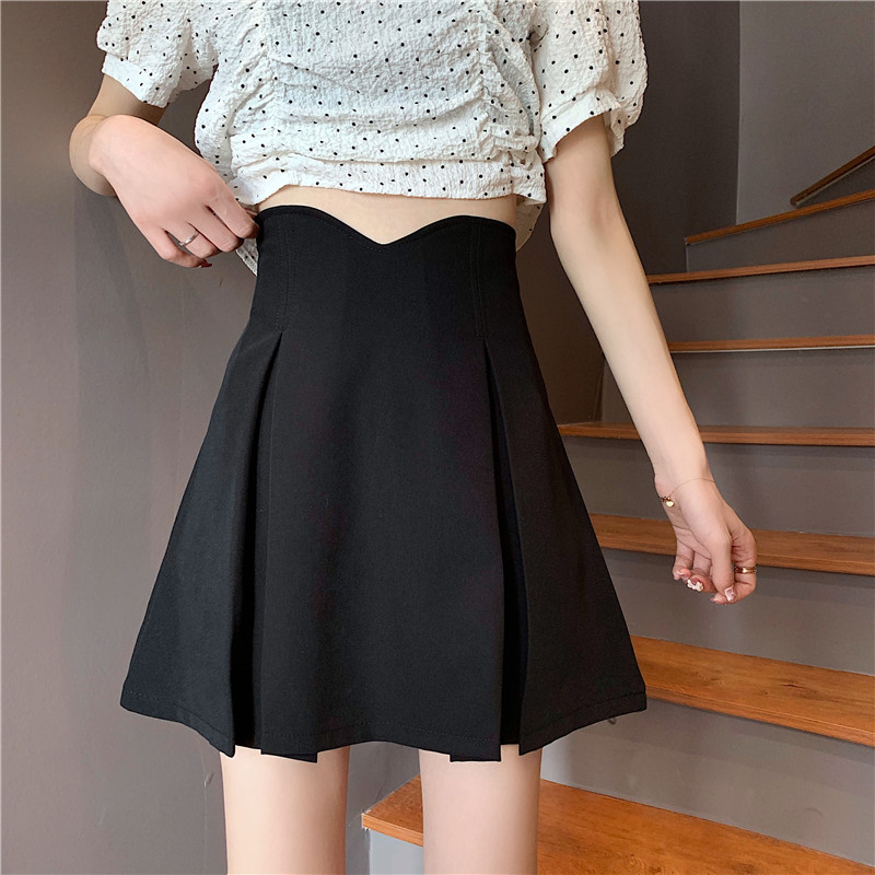 A-line umbrella skirt with high waist and thin covering crotch