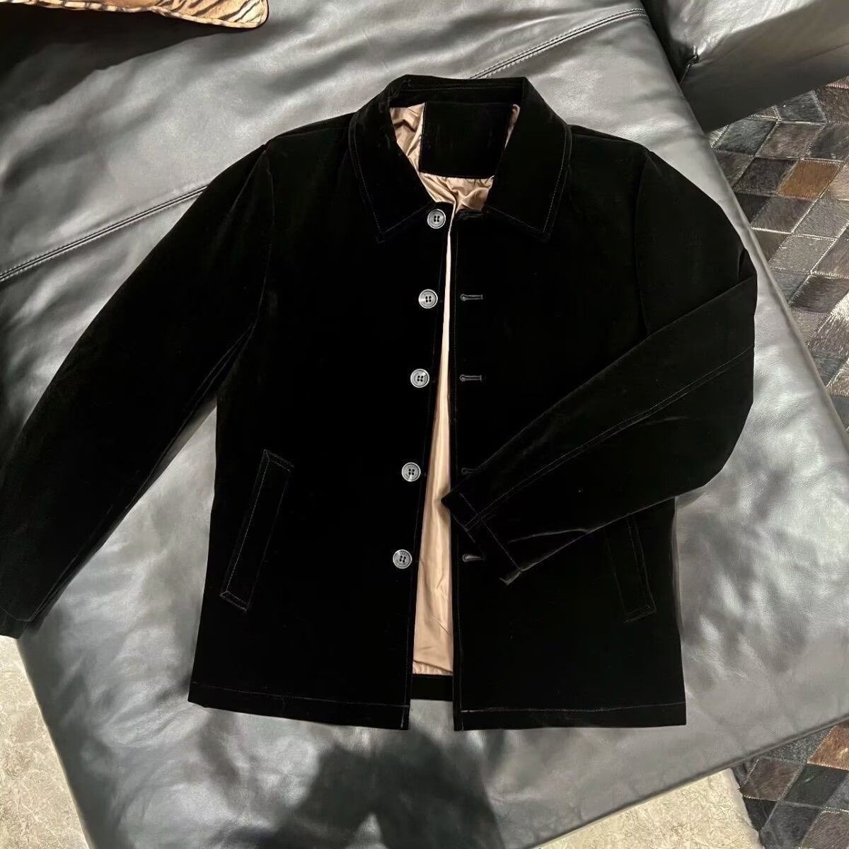 冬季新款男士棉服外套轻奢欧货高档金丝绒加棉保暖爆款棉衣外穿男
