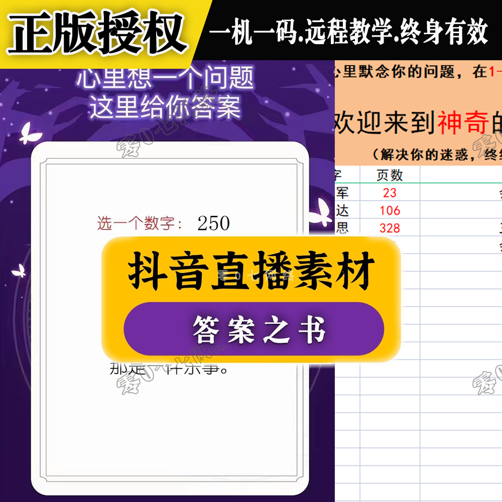 抖音快手半无人直播项目答案之书电子版解密Excel数字 软件包教会