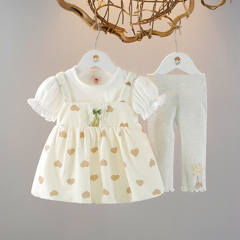 女童夏装套装新款洋气裙子两件套周岁0-1-2-3-4岁女宝宝网红时髦