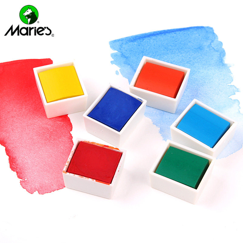 5片包邮马利固体水彩颜料 分装水彩画补充替换装装固体水彩初学者