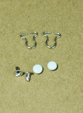 满18元包邮 7mm银色背带扣和白色撞钉1套迷你手工diy娃衣12分BJD