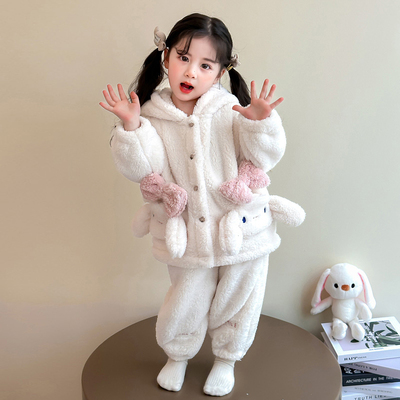 儿童睡衣冬季加厚珊瑚绒长袖套装