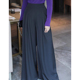 女高腰拖地甩裤 大码 长裤 裤 宽松阔腿裤 子时尚 抗皱垂感秋季 子黑色裤