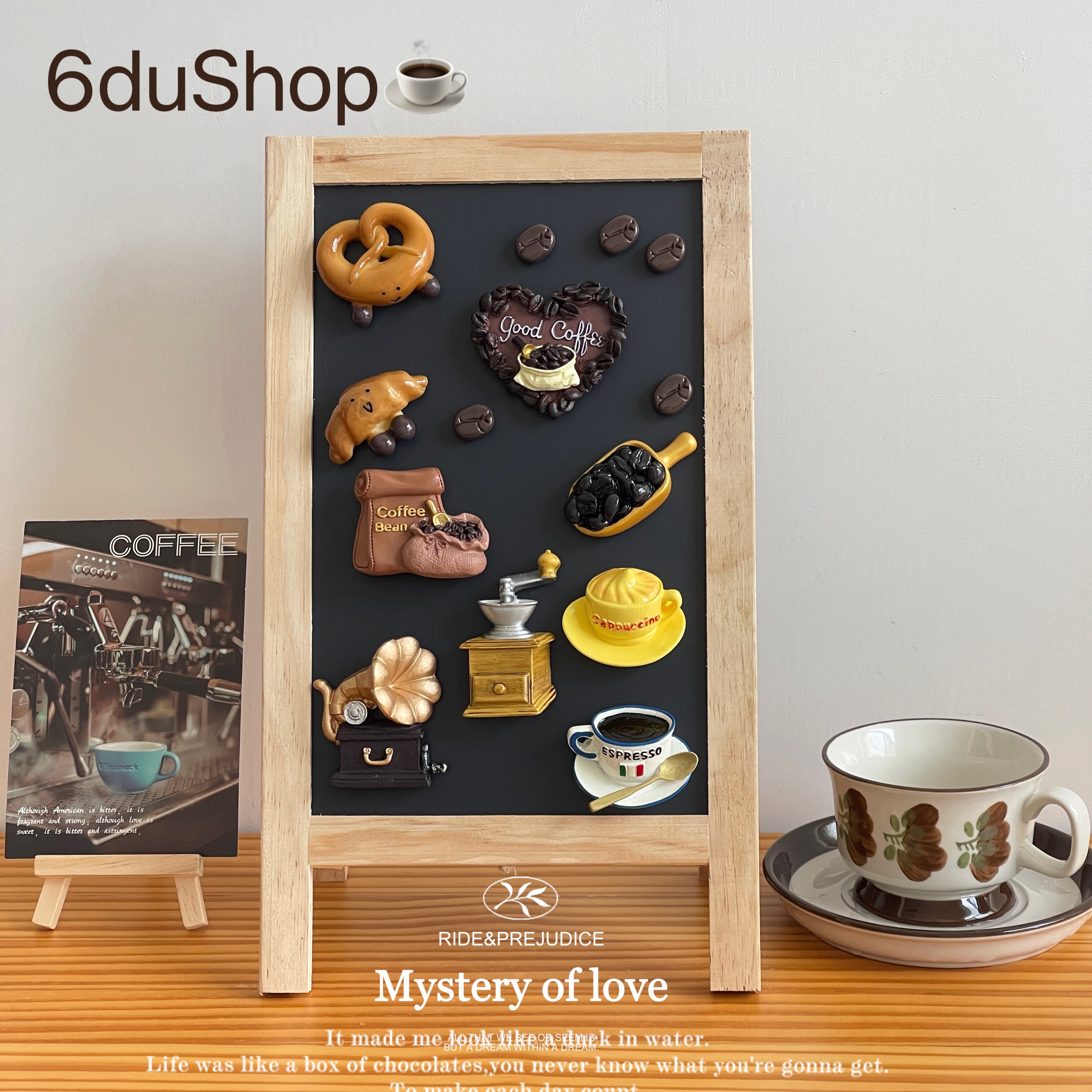 ins咖啡店铺吧台磁贴展示牌