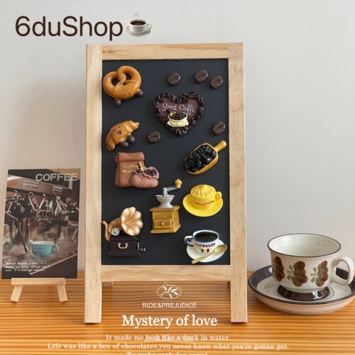 ins咖啡店铺吧台磁贴展示牌