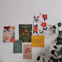 Карточки, наклейка, наклейки, постер на стену, ручная роспись, в цветочек