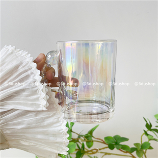ins奶油风水杯轻奢高级感玻璃杯冷萃咖啡杯极简约高颜值随手杯子