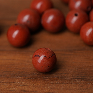 山仓 天然红碧玉鸡血石散珠 佛珠手串手链串珠diy手工配件b10