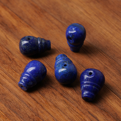 山仓阿富汗青金石三通佛头佛塔一体108颗佛珠文玩手串diy配件b04