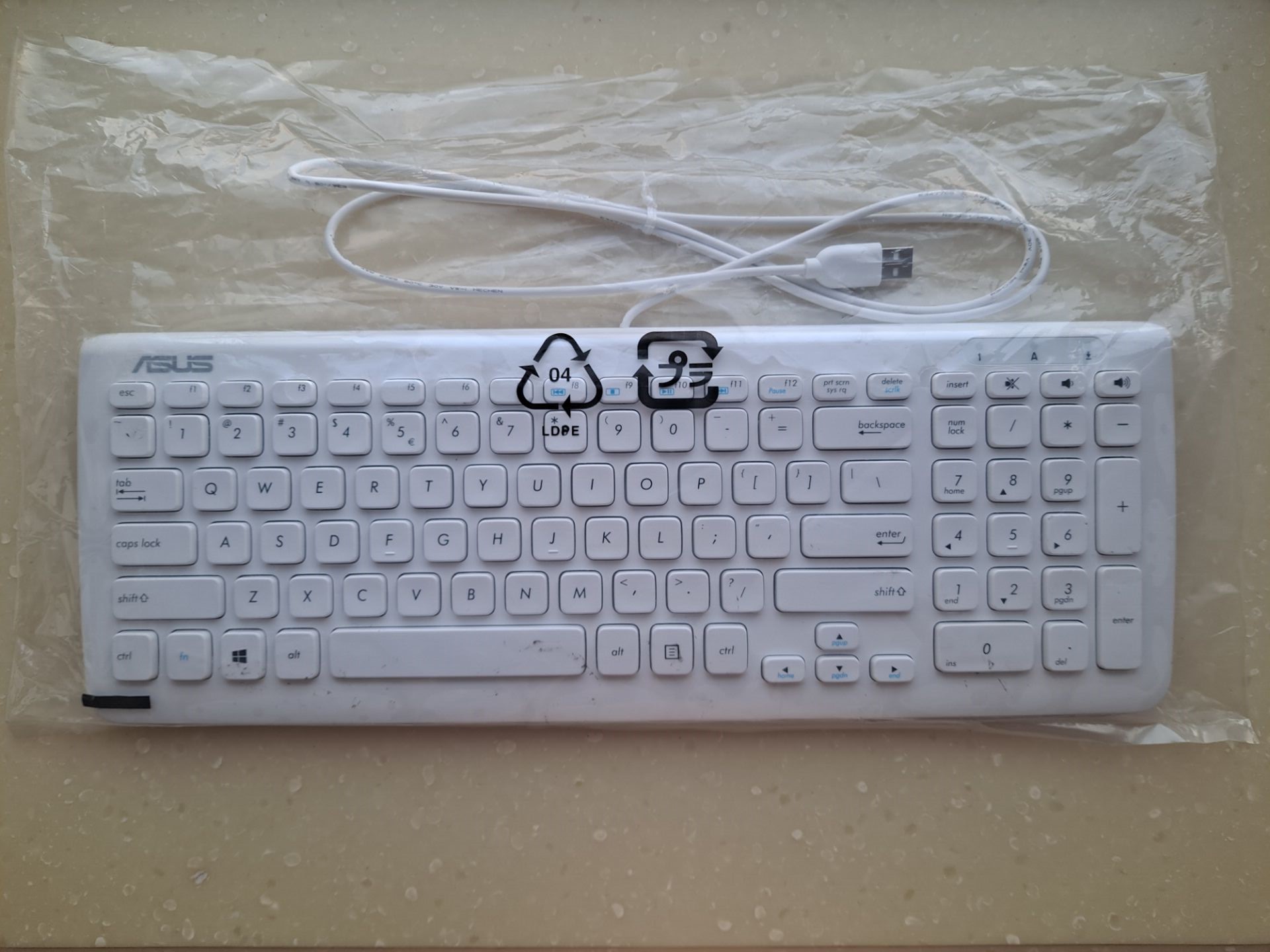 华硕原装全新有线USB轻柔键盘包邮键盘笔记本电脑女生静音