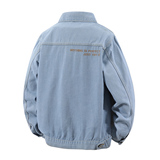 工装风黑色翻领牛仔外套男青年多口袋夹克百搭上衣J62-特价P53，男装工装外套，电商A007-1