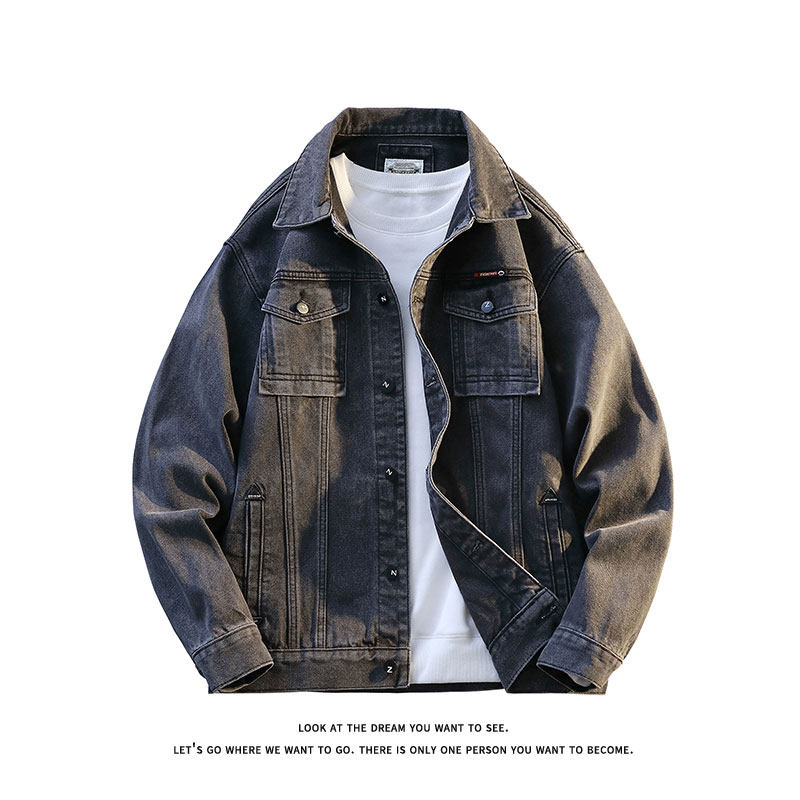 美式潮流落肩牛仔外套大码宽松男牛仔衣牛仔夹克JA6016-特价P68，男装工装外套，电商A007-1