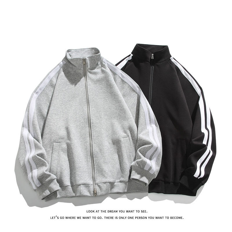 运动撞色开衫卫衣大码宽松休闲立领外套W4641-P48【特价】，女装短外套，电商A007-1