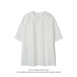 美式简约假两件拼接短袖T恤男女宽松型显瘦圆领上衣T3701-特价P27，男装T恤，电商A007-1