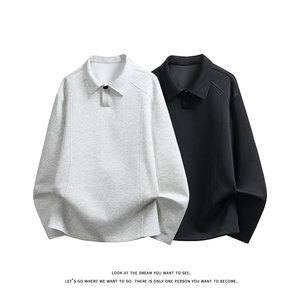 POLO领卫衣男女宽松休闲纯色美式解构上衣长袖T恤W4711-特P26，男装T恤，电商A007-1